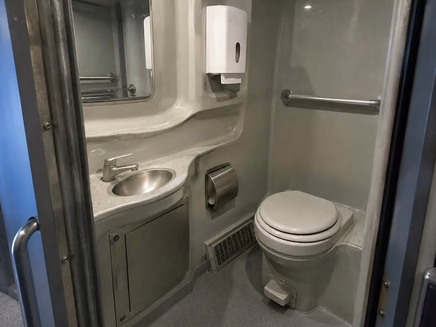 san pablo 56 passenger charter bus onboard restroom