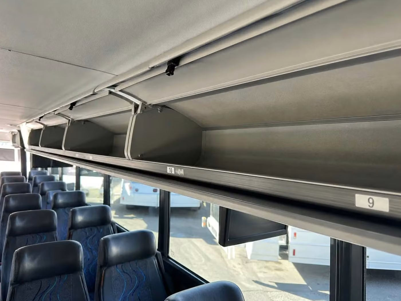 san pablo 56 passenger charter bus overhead storage