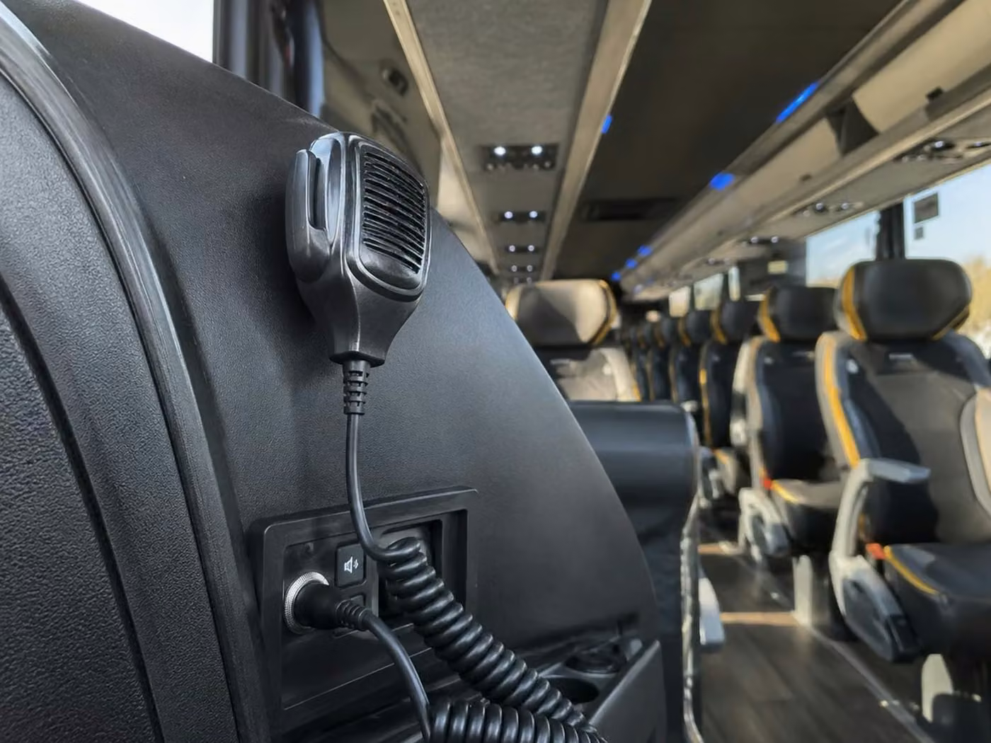 san pablo 56 passenger charter bus pa system