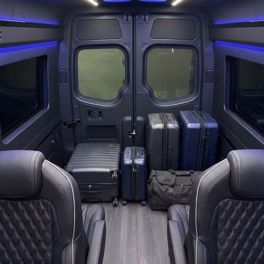 san pablo sprinter van rental with driver luggage area